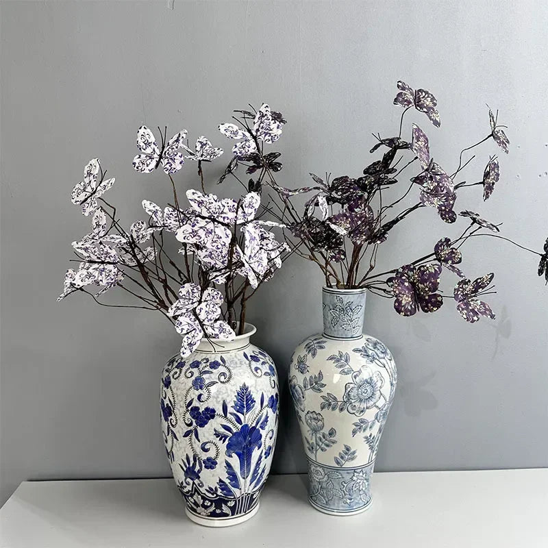 branche de papillon artificielle avec fausses fleurs décoratives pour jardin - vue 5 sur 13