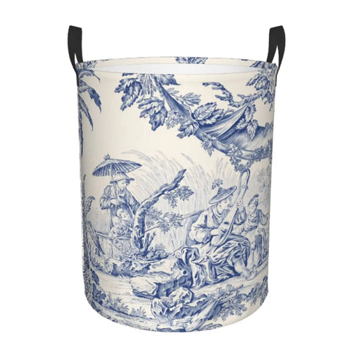 panier à linge pliable personnalisé classique en toile de jouy pour jouets - vue 13 sur 29