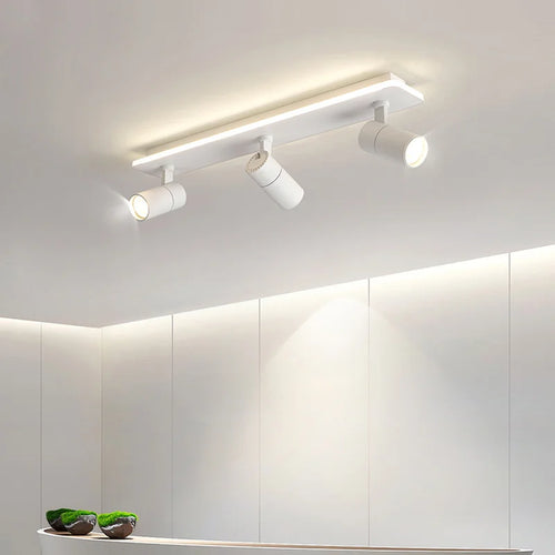 Acrylic Strip LED Chandelier With Spotlight, Used For Living Room, Bedroom, Lighting Fixtures, Kitchen Decoration, Black - vue 3 sur 15