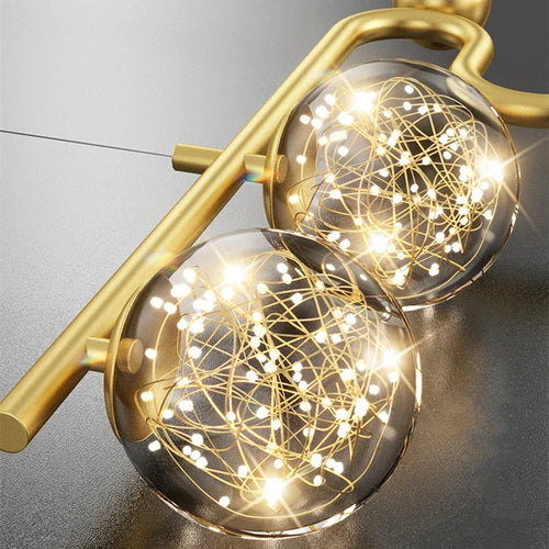 suspension moderne en forme de boule de verre décorative - vue 5 sur 10