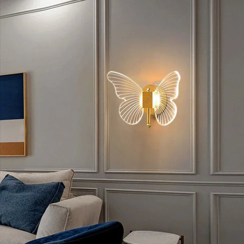 applique murale led moderne en forme de papillon décoratif intérieur - vue 7 sur 11