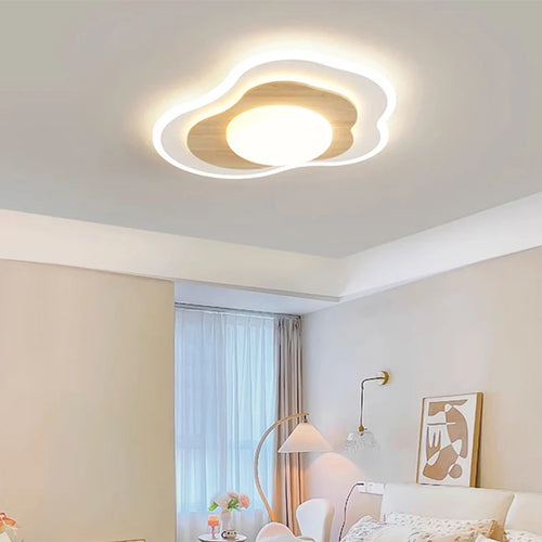 Plafonnier Chambre principale LED luxe blanc bois crème Style pour chambre salon salle d'étude vestiaire maison chaleureuse déco - vue 2 sur 10