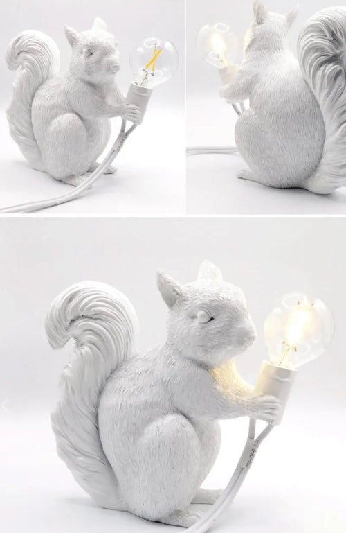 lampes de table écureuils en résine pour décoration et cadeau - vue 5 sur 8