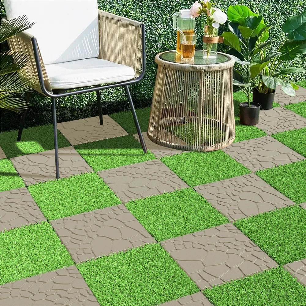 Dalles terrasse emboitables effet pierre 30 cm - vue 6 sur 6