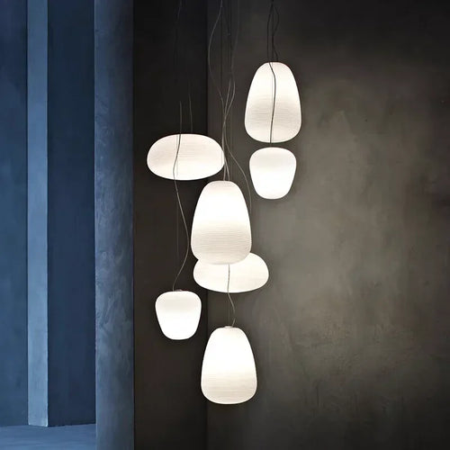 suspension led en verre style japonais moderne pour intérieur élégant - vue 3 sur 14