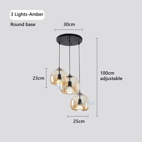 lustre moderne en verre pour éclairage intérieur suspendu - vue 13 sur 16