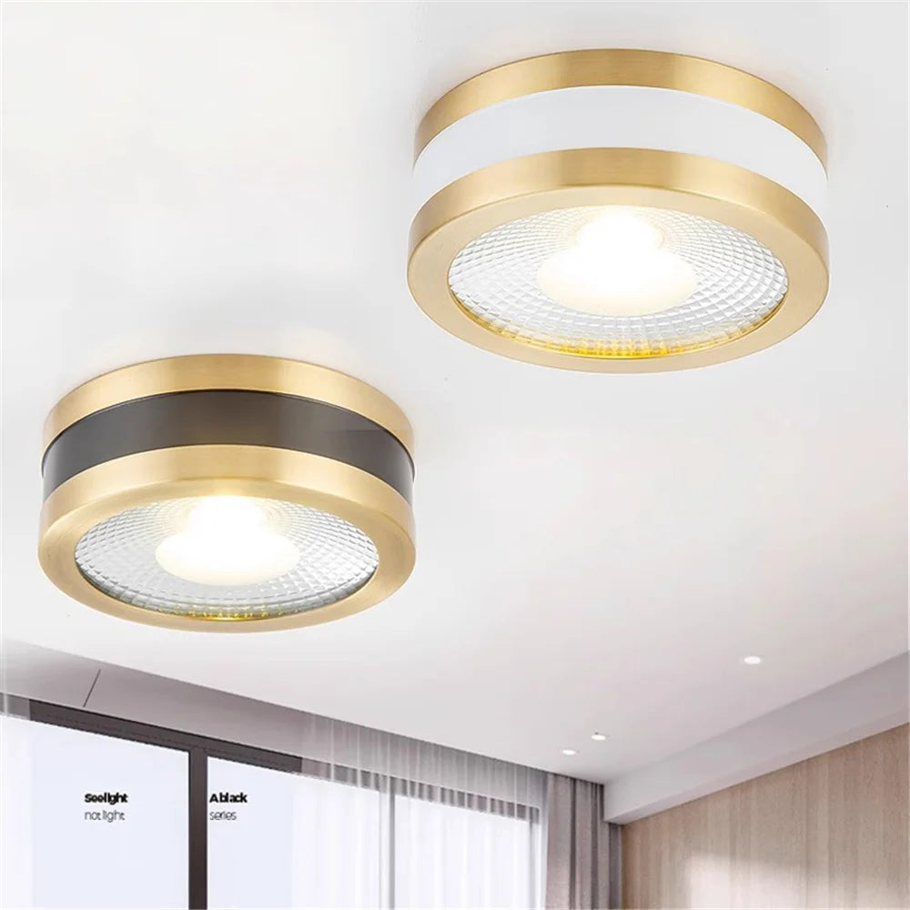 plafonnier led ultra fin en cuivre pour décoration intérieure moderne - vue 3 sur 12