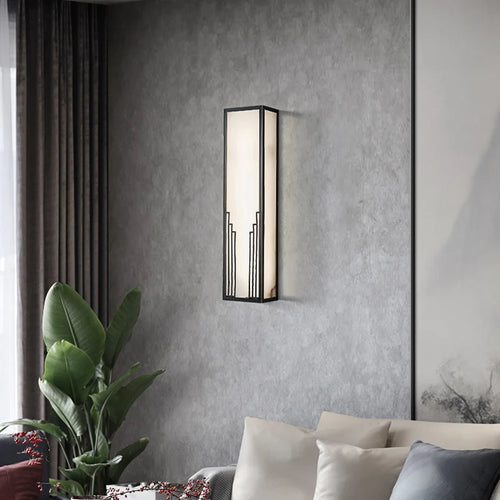 applique murale en marbre et cuivre style chinois pour décoration hôtel - vue 4 sur 7