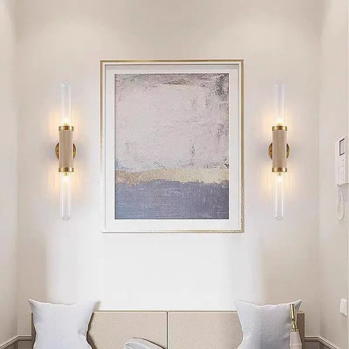 applique murale art déco en verre transparent et métal doré pour éclairage domestique - vue 3 sur 9