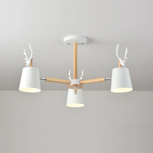 plafonnier moderne en bois de cerf pour décoration intérieure - vue 2 sur 8