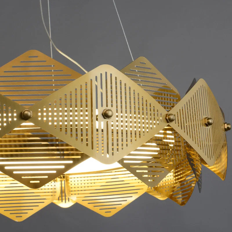 lustre post-moderne acier inoxydable lampe led minimaliste italienne - vue 6 sur 13