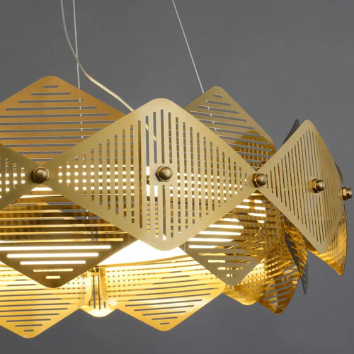 lustre post-moderne en acier inoxydable suspension led minimaliste italienne - vue 6 sur 13