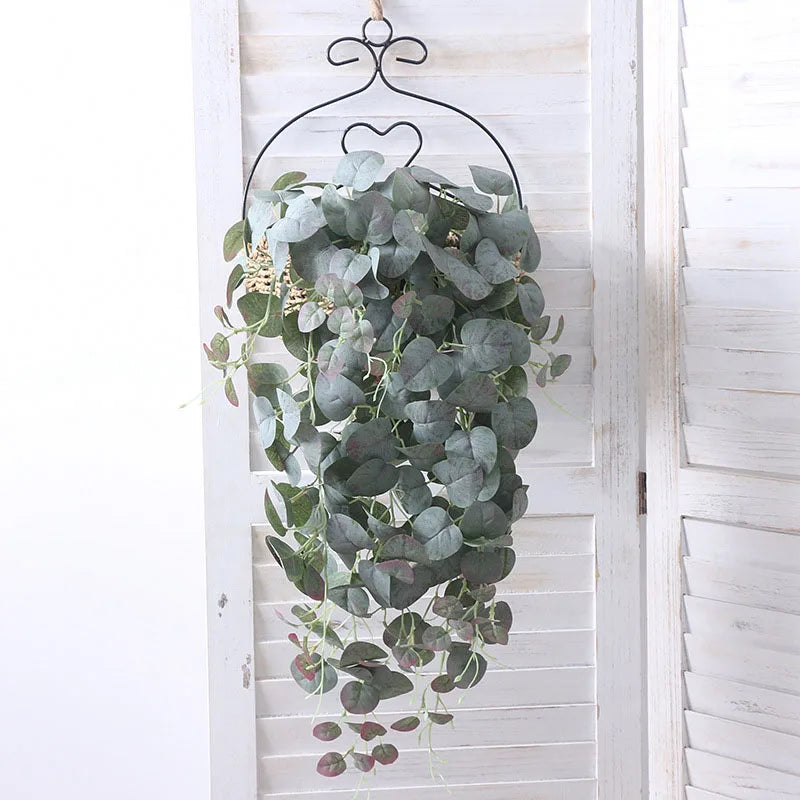 bouquet mural d'eucalyptus en rotin pour décoration festive - vue 5 sur 8