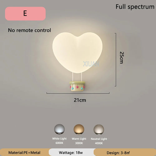 applique murale led romantique couronne coeur nuage pour enfants - vue 12 sur 12