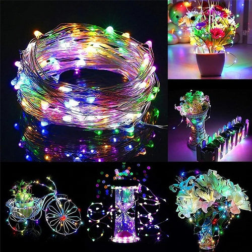 guirlande lumineuse led en cuivre pour décorations de fête et Noël - vue 5 sur 9