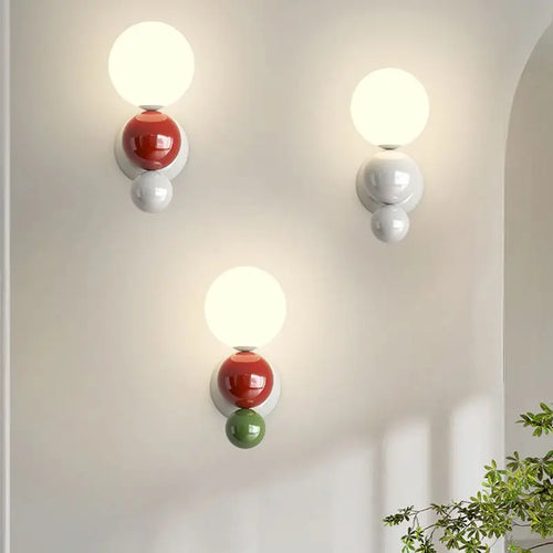 applique murale led en métal avec boule acrylique - vue 7 sur 12