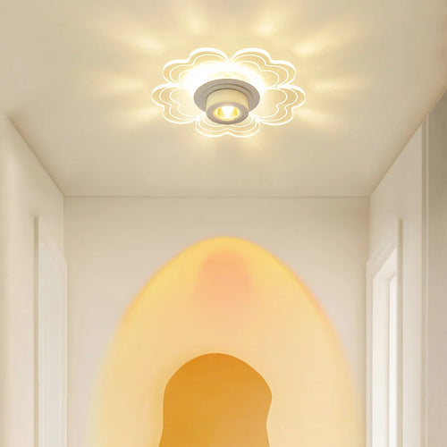plafonnier encastré led nordique simple avec spots - vue 2 sur 9