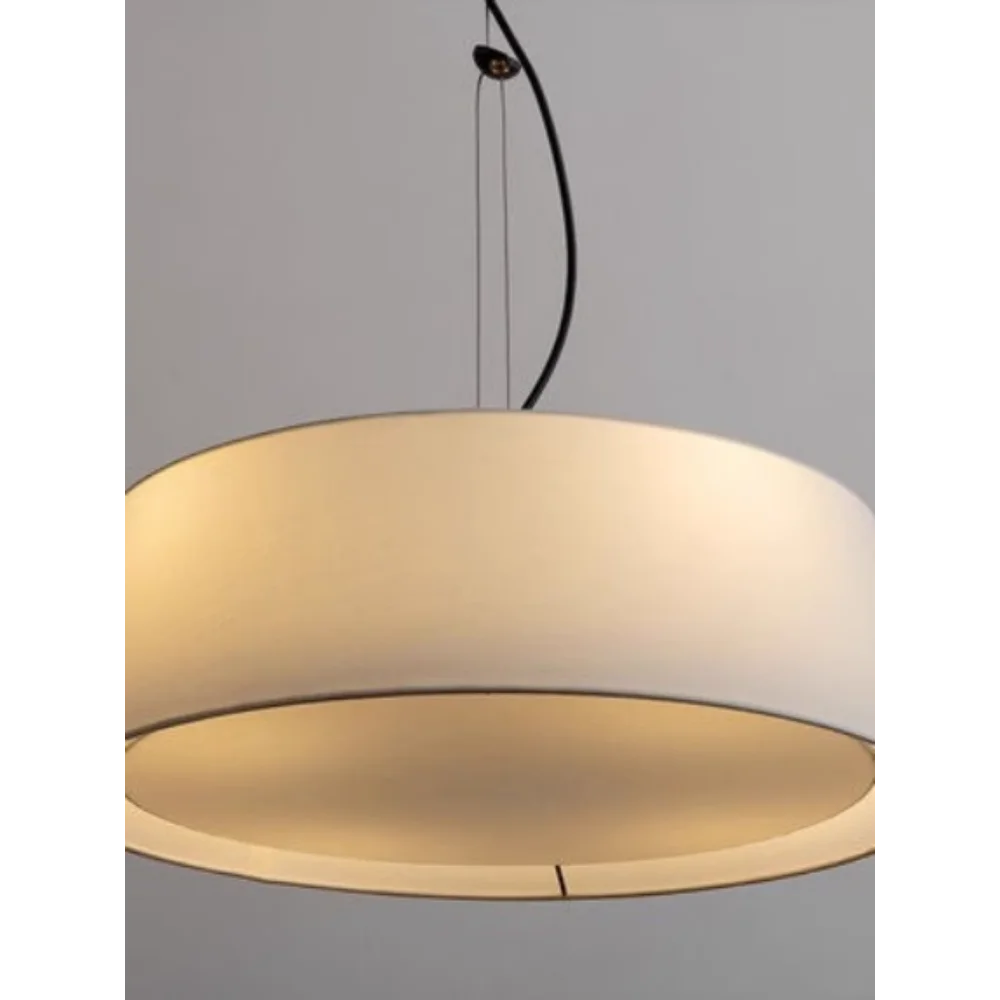 lustre lin moderne minimaliste chinois suspension japonais wabi-sabi - vue 4 sur 8