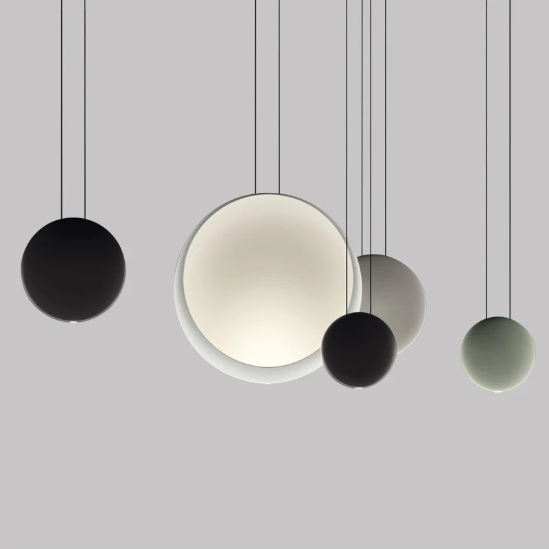 Barre nordique suspension LED lumière moderne canapé goutte lumière ronde résine Lustre lampe suspendue salle à manger suspension LED luminaires - vue 3 sur 19