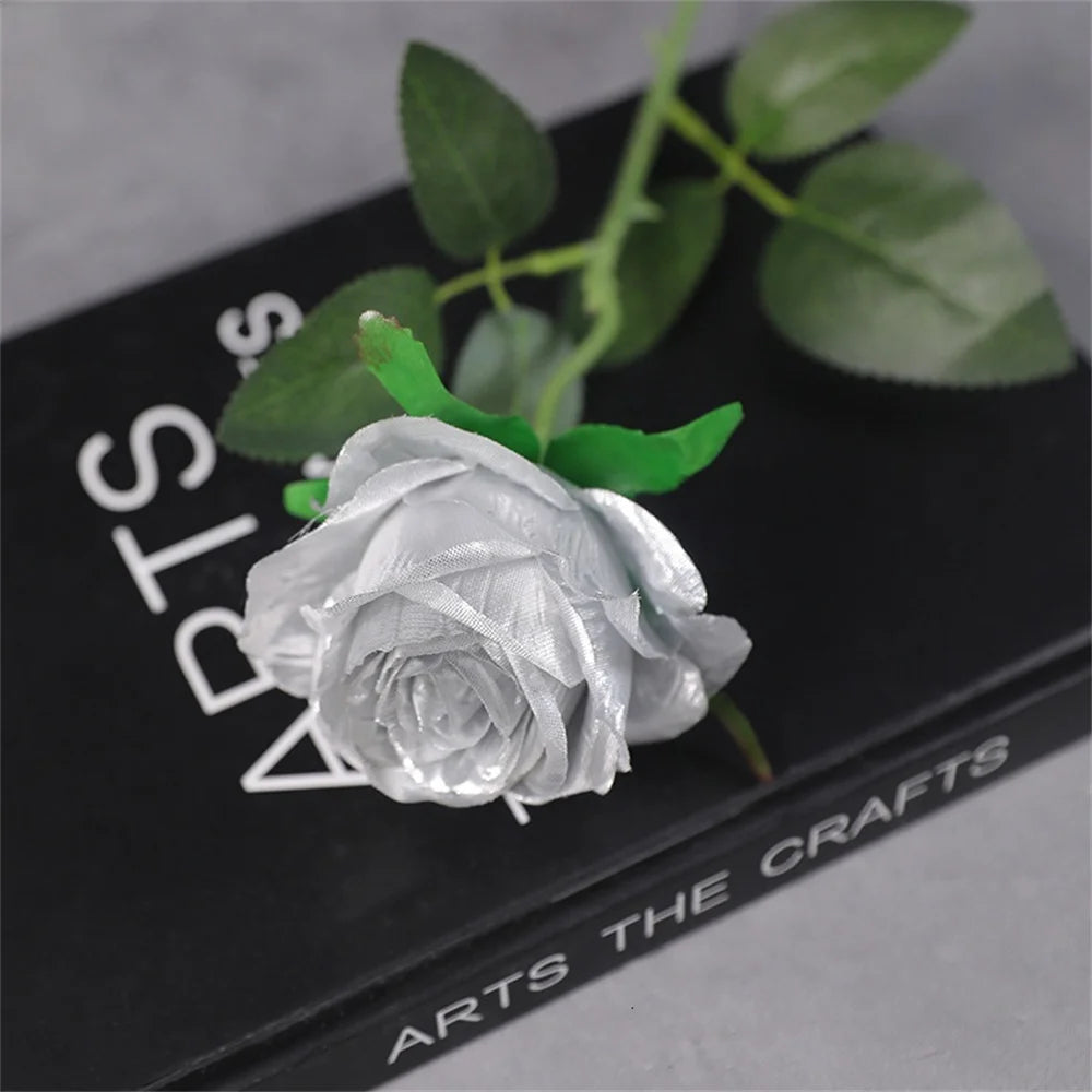 fleurs de roses artificielles en soie pour décorations romantiques - vue 7 sur 13