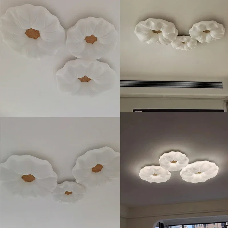 lustre led moderne avec moule fleurs en style nordique loft - vue 6 sur 11