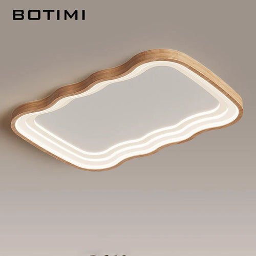 Plafonnier LED rectangulaire en bois - vue 2 sur 11