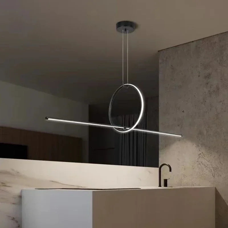 suspension led moderne minimaliste avec télécommande pour intérieur - vue 5 sur 7