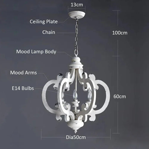 lustre en bois massif style rétro pour une ambiance nostalgique