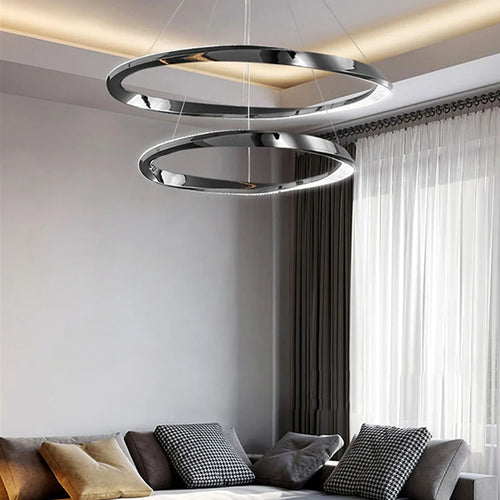 suspension led moderne avec design artistique et télécommande - vue 3 sur 16