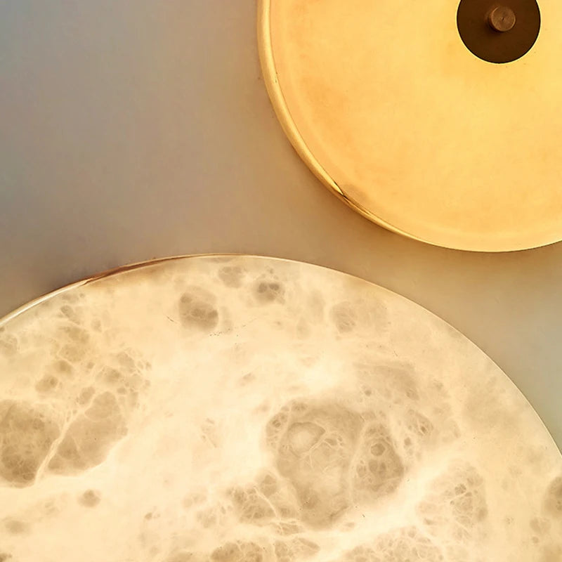 applique ronde en marbre rétro-éclairage pour hôtel - vue 6 sur 9