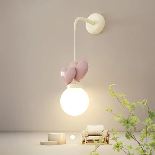Children's Room Hanging Wall Light Purple Red Pink Love Wall Lamp for Nursery School Kids Baby Room Decorative Night Lamps E27 - vue 2 sur 11