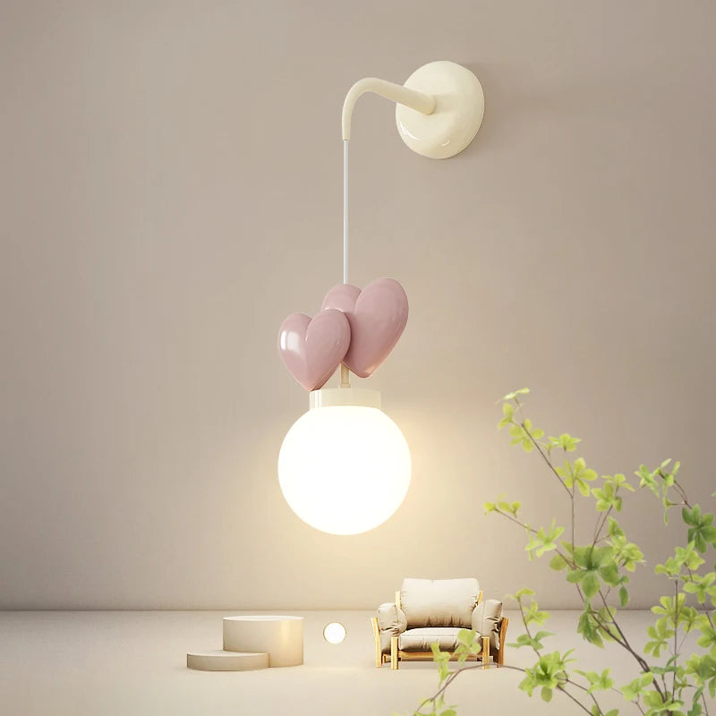 Children's Room Hanging Wall Light Purple Red Pink Love Wall Lamp for Nursery School Kids Baby Room Decorative Night Lamps E27 - vue 1 sur 11