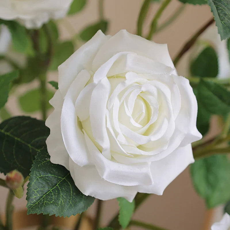 3 têtes de roses artificielles pour décoration de mariage et chambre - vue 4 sur 10