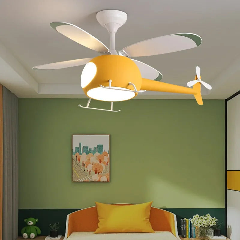 plafonnier hélicoptère ventilateur led pour chambre enfant - vue 4 sur 12