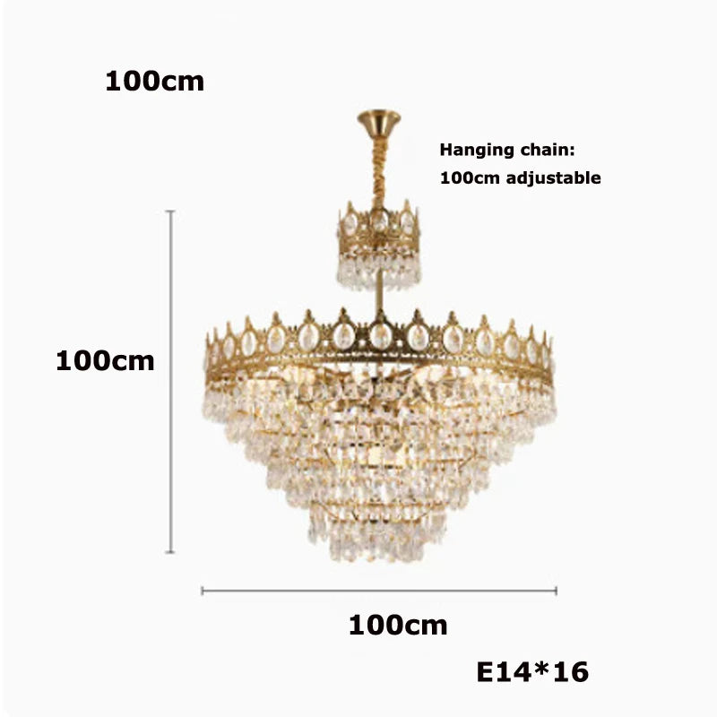 lustre en cristal k9 dimmable pour éclairage moderne - vue 12 sur 16