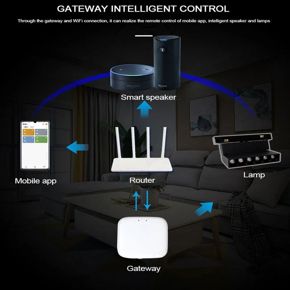 suspension zigbee3.0 intelligente avec lumière led moderne et connectivité - vue 3 sur 27