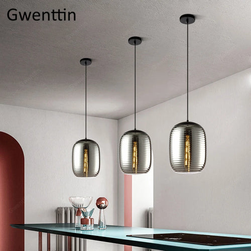 suspension en verre teinté pour une décoration moderne intérieure - vue 4 sur 8