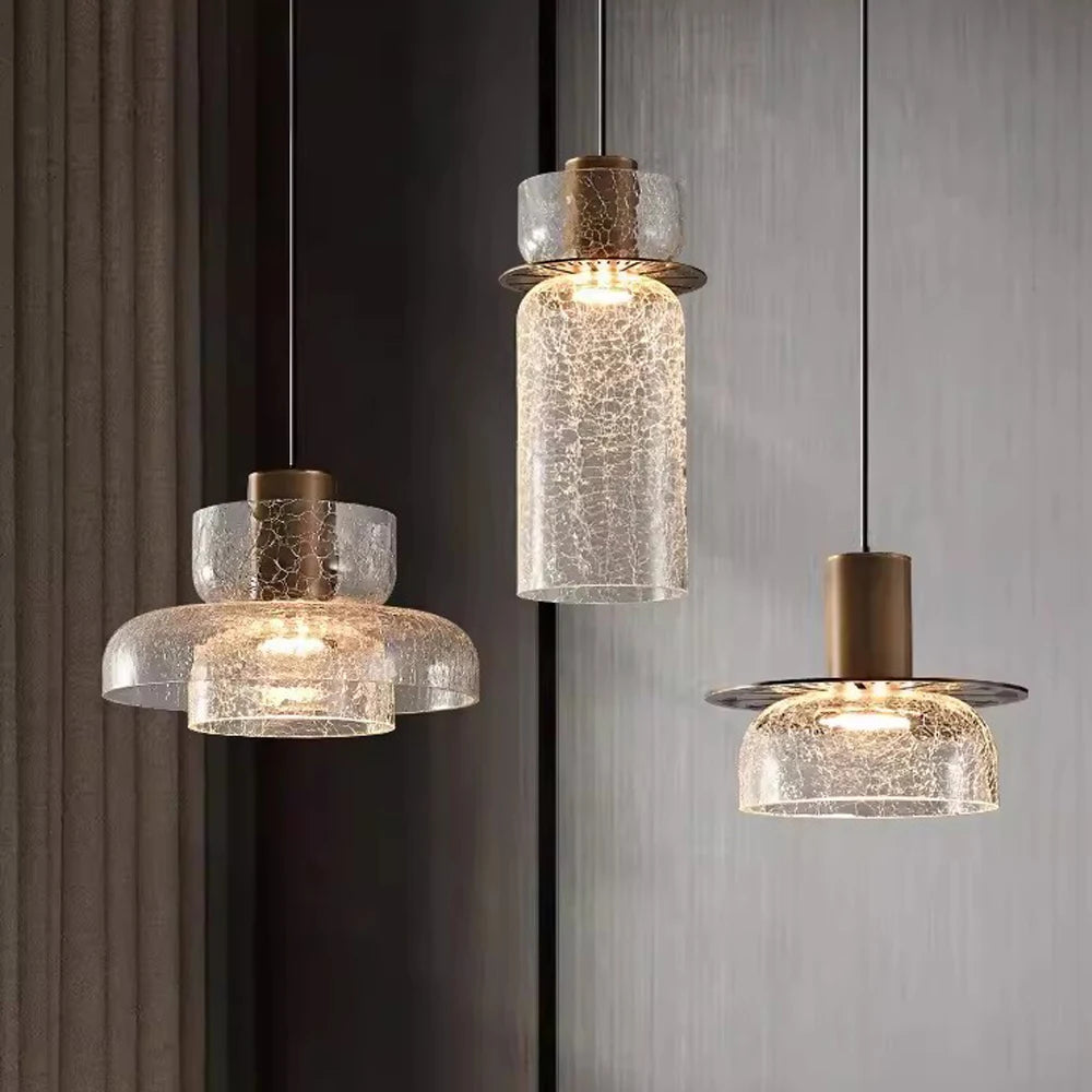 suspension led rétro en verre pour éclairage moderne et ambiance élégante - vue 1 sur 12