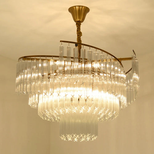 lustre cristal luxueux led intérieur maison - vue 6 sur 13
