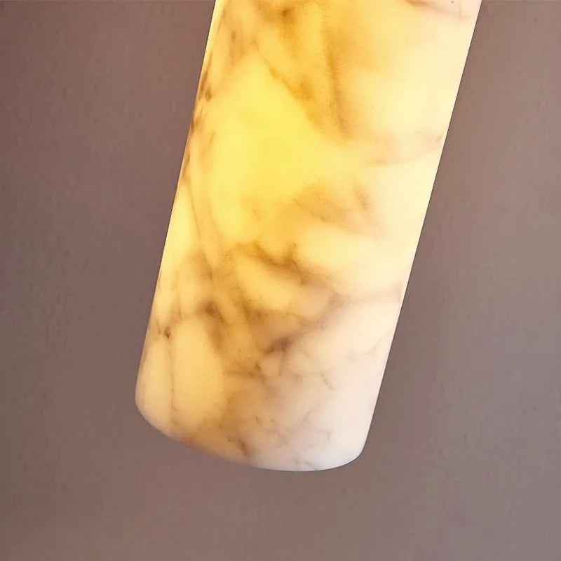 lustre wabi-sabi en marbre naturel pour hôtel design - vue 3 sur 10