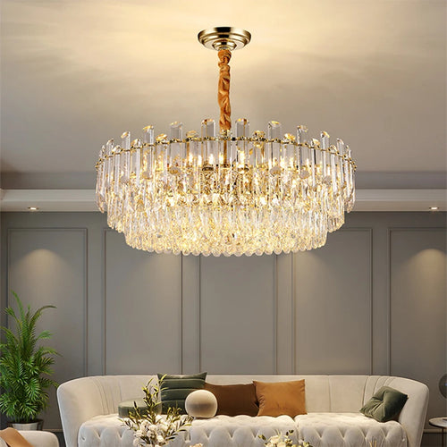 lustre moderne en cristal k9 pour éclairage intérieur - vue 3 sur 13