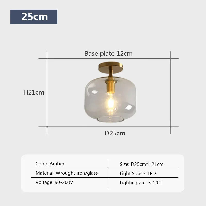 Plafonnier LED en verre au design minimaliste moderne - vue 8 sur 11