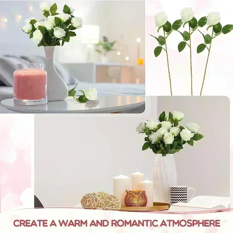 lot de 50 roses artificielles en soie pour décoration et événements festifs - vue 3 sur 24
