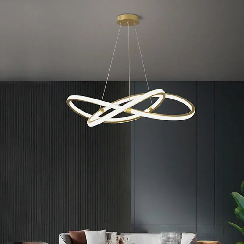 lustre moderne à leds pour décoration intérieure maison - vue 3 sur 12