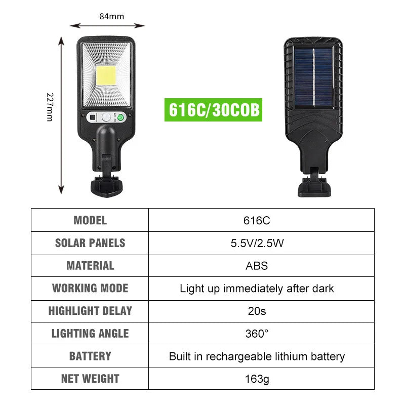 lampadaire solaire extérieur avec télécommande et détection humaine - vue 11 sur 19