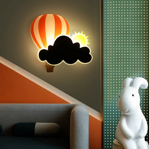 applique murale led nuage de ballons à air chaud pour enfants - vue 4 sur 10
