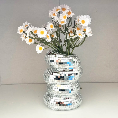 vase en spirale boule disco décoration moderne pour fleurs - vue 7 sur 7