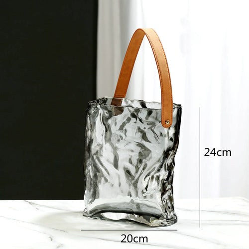 vase en verre transparent texture froissée pour fleurs et terrarium - vue 13 sur 13