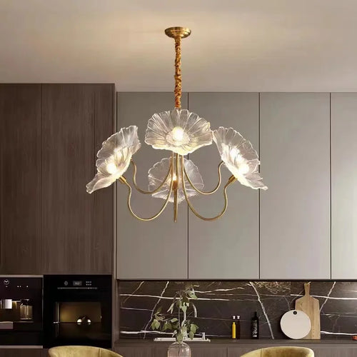 lustre moderne léger au design floral simple et créatif - vue 3 sur 14