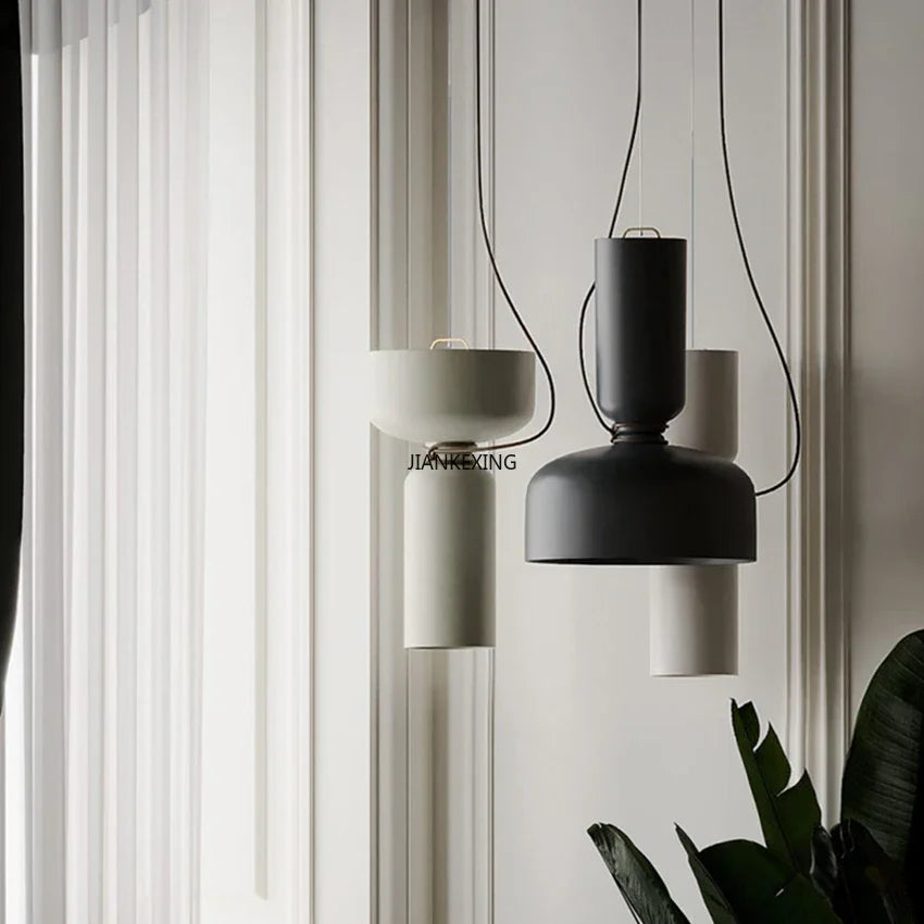 lustre d'art créatif danois en fer forgé idéal pour restaurant - vue 5 sur 24